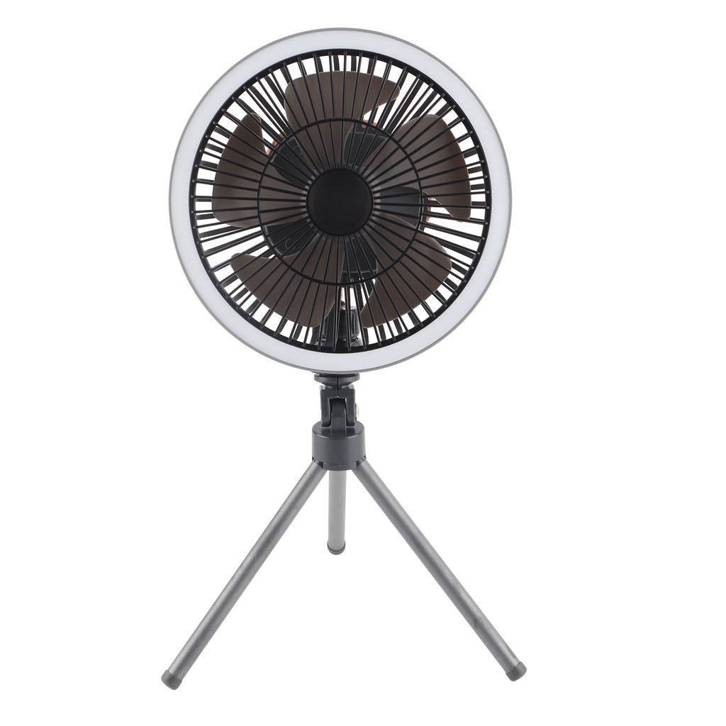 Portable USB Rechargeable Tripod Fan Outdoor Camping Tripod Fan for Outdoor Camping Tent Gray