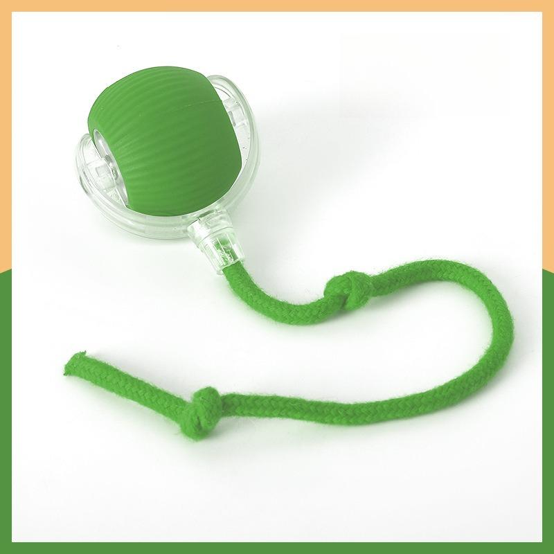 Smart Electric Cat Ball Toy Automatic Rolling Interactive Kitten Teaser Ball with Rope Tail USB Rechargeable Motion Activated Self Play Pet Supplies
