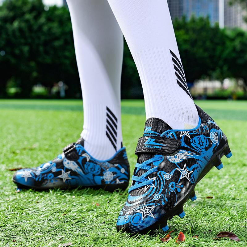New Children Soccer Shoes Sports Society Field Boy Football Shoes Futsal Fast Indoor Sneaker Original Ankle Cleats Football Boot