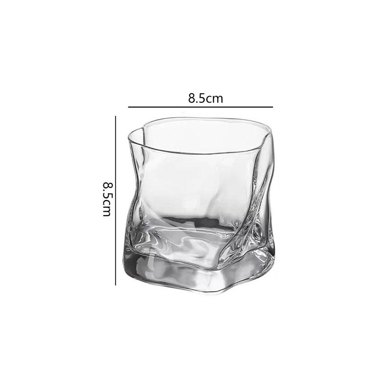 

280 мл креативный прозрачный закрученный стеклянный стакан для виски, пивной стакан для бара, бытовая кружка для воды, нестандартная кружка для коктейлей, сока, кофе, латте 1pcs