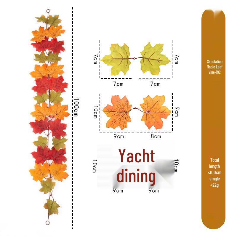 1m Autumn Maple Leaf Rattan Wall Hanging Decoration