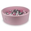Dry Pool 130x40cm Powder Pink with 700 Balls: White, Gray, Powder Pink