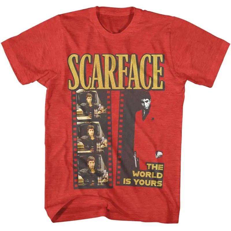 Scarface Movie T Shirt 1983 Film Strip Tony Montana Al Pacino New Mens Red S