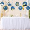 12pcs Eid Celebration Moon Castle Spirals Decoration Hanging Ornament for Family Gatherings and School Festivities