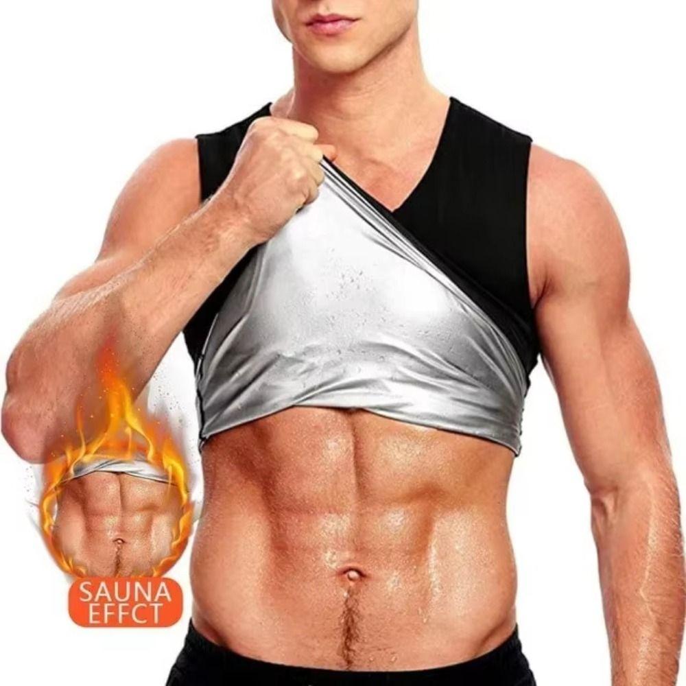 Fettverbrennung Herren Formgebendes Top Kompressionspassform Trainings-Kompressionsshirts Sauna-Nutzung