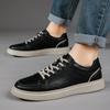 New Breathable Mens Shoes Fashion Hollow Out Walking Sneakers Comfy Outdoor Italian Genuine Leather Casual Shoes Skateboard Shoe