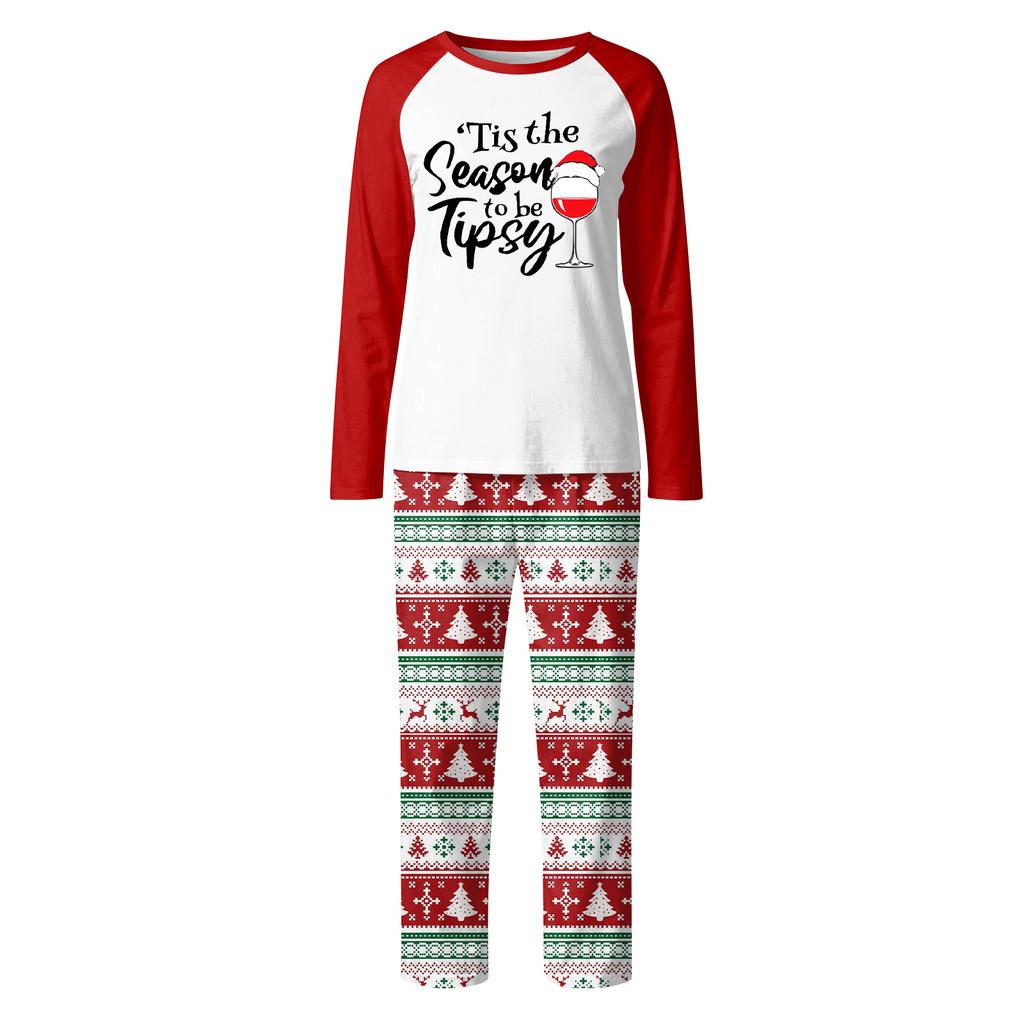 Familienpassende Drucksets Pyjamas Loungewear Outfits Familienpassendes Langarm-Oberteil+Hose Set