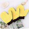 Thumb-Type Coral Fleece Car Wash Gloves, Double-Sided, Scratch-Resistant, Thickened Bear Paw Design for Multifunctional Use