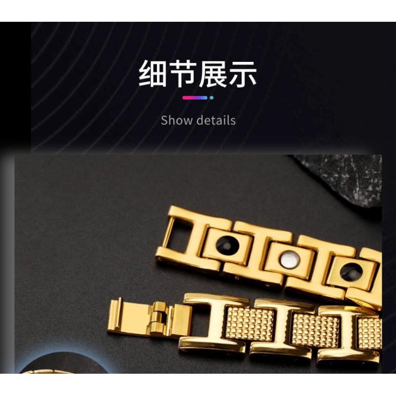 Titanium Steel Magnetic Bracelet Men Geometric Design Anti-Fatigue Stainless Jewelry Cycling Outdoor Activities