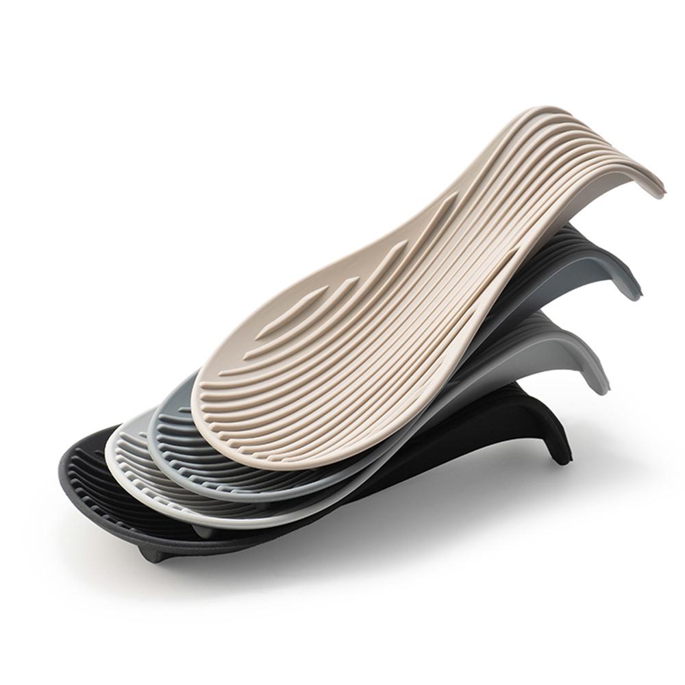 1/4Pcs Silicone Spoon Holder Rest Pad Kitchen Utensils Spatula Heat Resistant Placemat Tray Insulation Mats Kitchen Tools