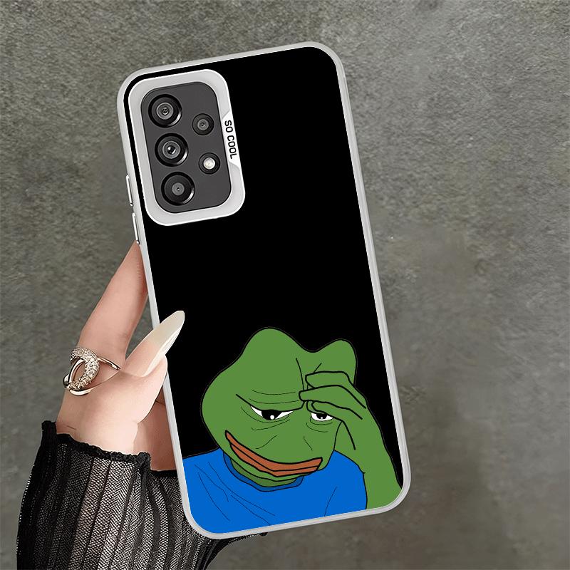 Funny Sad Forg P-Pepe Meme Soft Phone Case for Samsung A17 A16 A15 A14 A13 A57 A56 A55 A54 A53 A37 A36 A35 A34 A33 A26 A25 A24 A