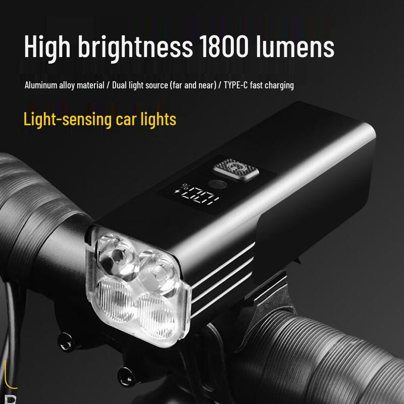 Lishi 1800 Lumen Smart Aluminum Alloy Bicycle Headlight