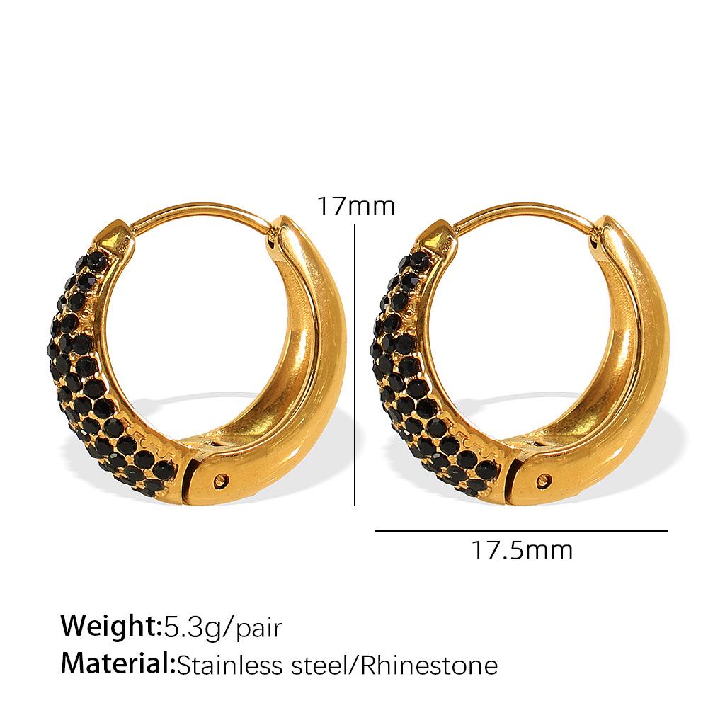 Элегантные круглые серьги с кристаллами, покрытые 18-каратным золотом