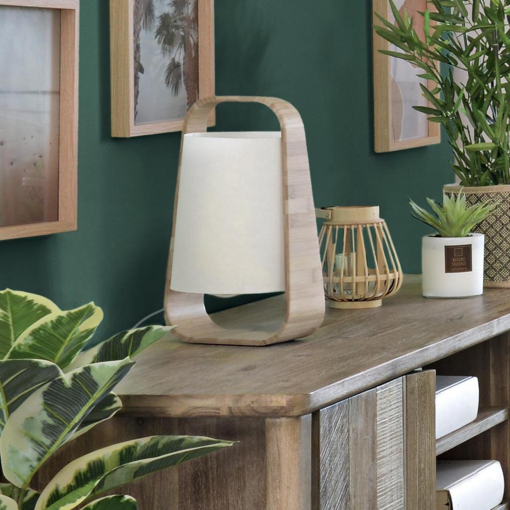 Rex Table Lamp White Bamboo Scandinavian Style