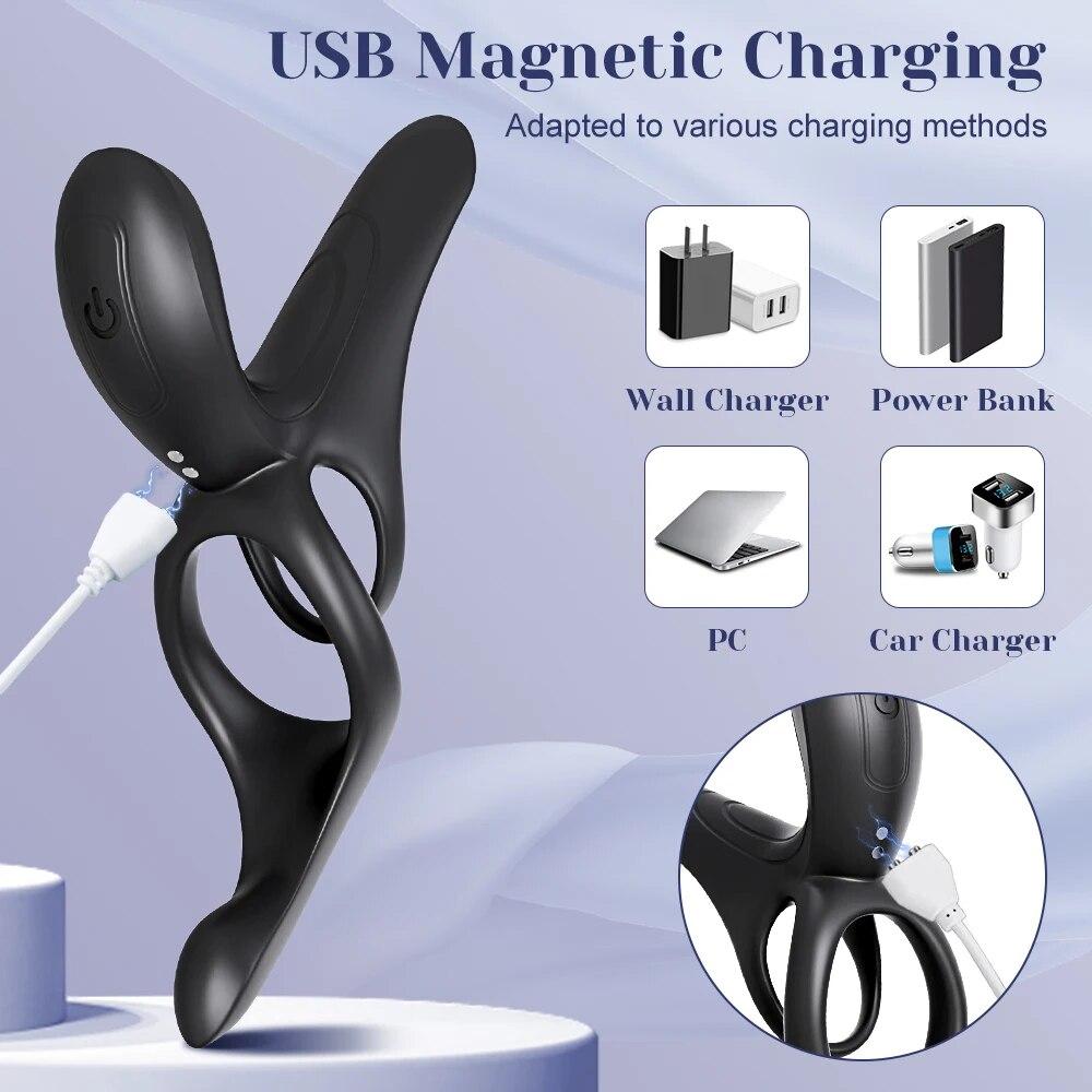 Vibrační kroužek na penis kroužek na penis Vibrátor na oddálení ejakulace Dálkové ovládání Sexuální hračky pro muže Pár Penisring kroužek na penis Dick Sleeve