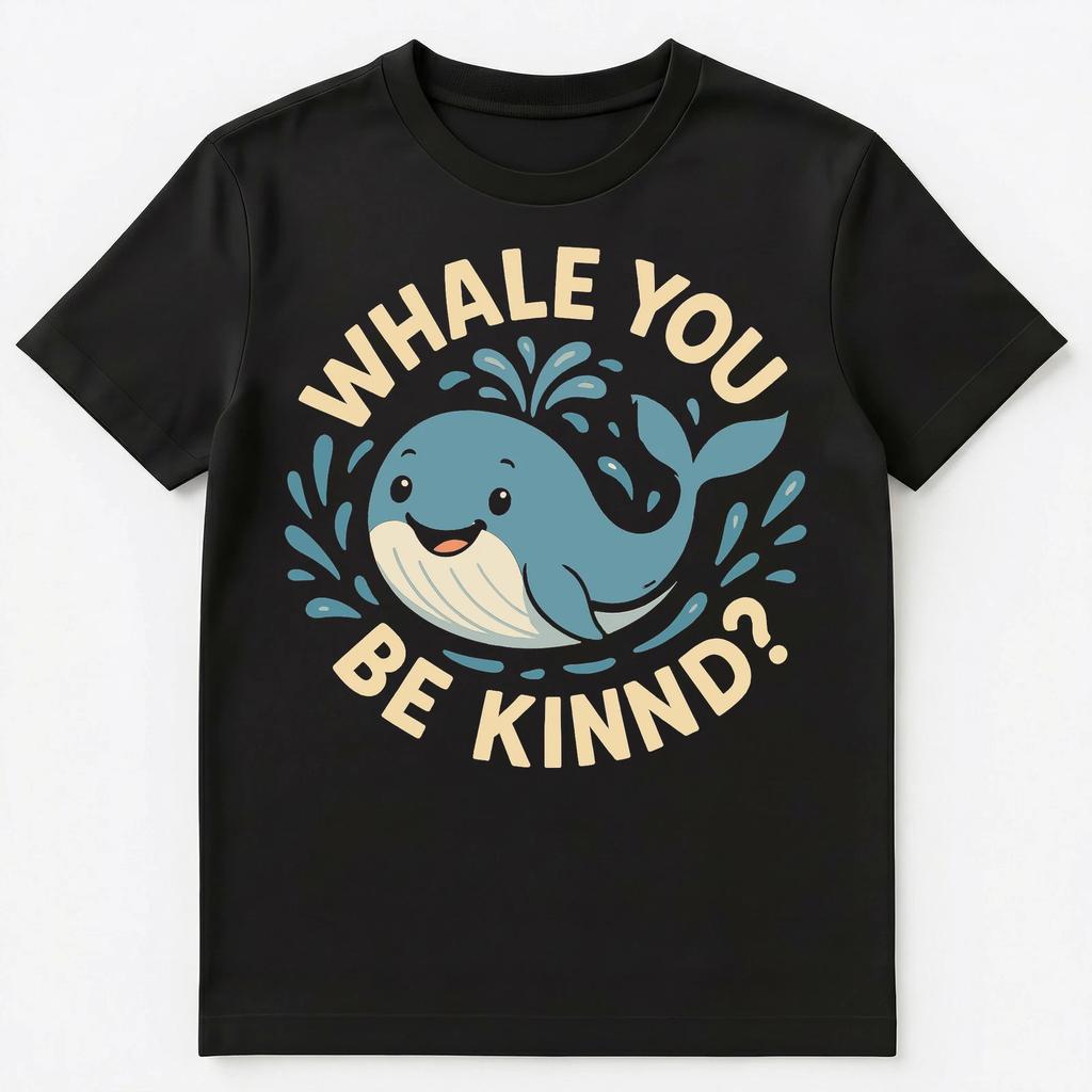 Cute Whale Motivational Kindness Play With Words Unisex T-Shirt