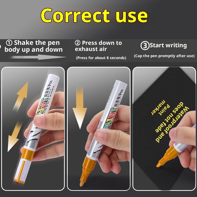 1Pcs Waterproof Marker Paint Pen Vehicle Touch-Up Paint Tyre Oily Markers Quick Drying Signature Pen Stationery Supplies