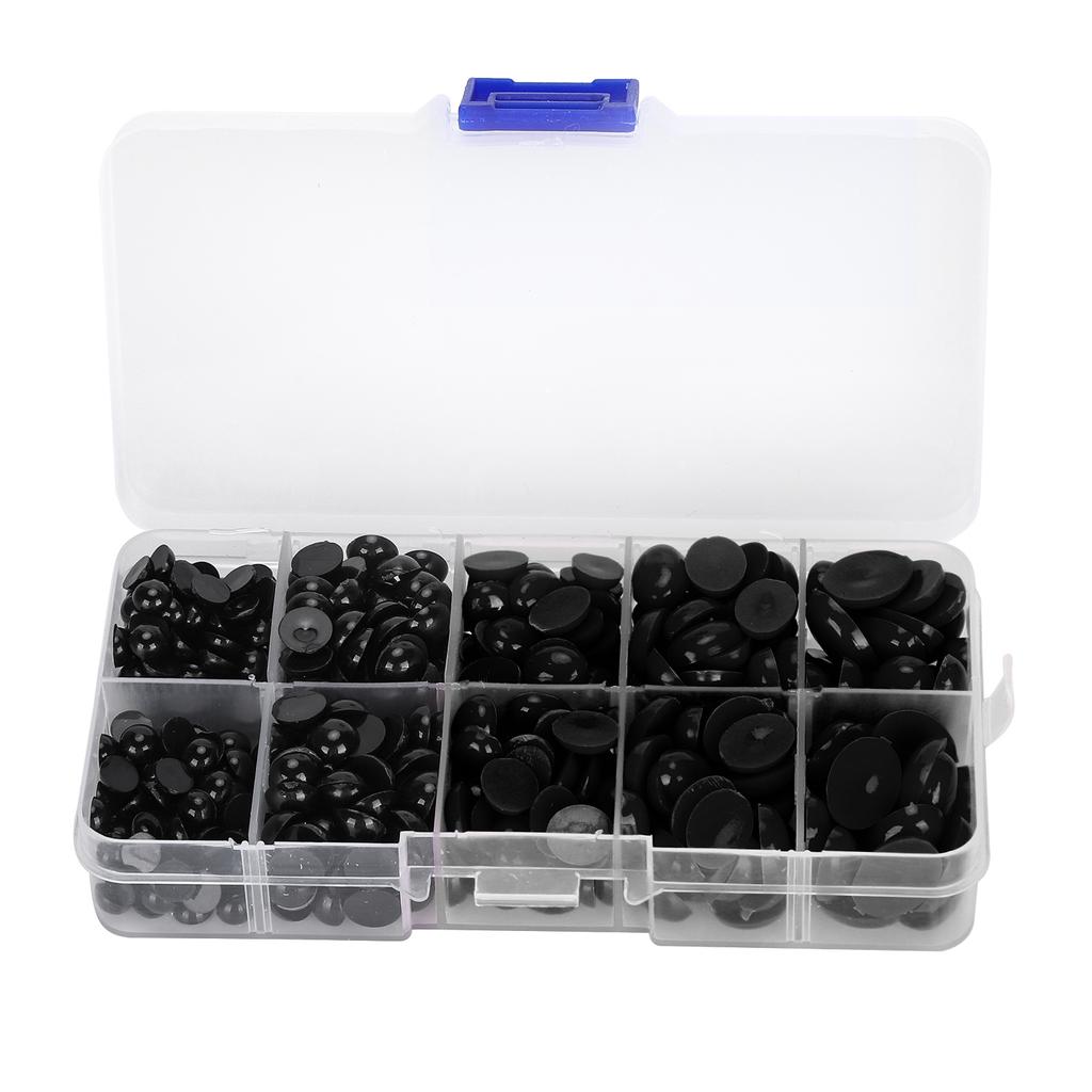 580Pcs Plastic Eyes Noses Flat Doll Teddy Bear Stuffed Animals DIY Making Toys AccessoriesBlack