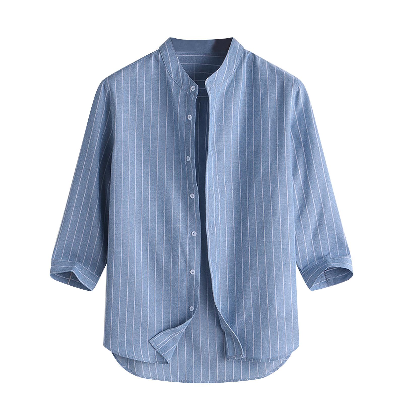 

Мужская повседневная свободная модная летняя дышащая быстросохнущая рубашка с длинными рукавами XL