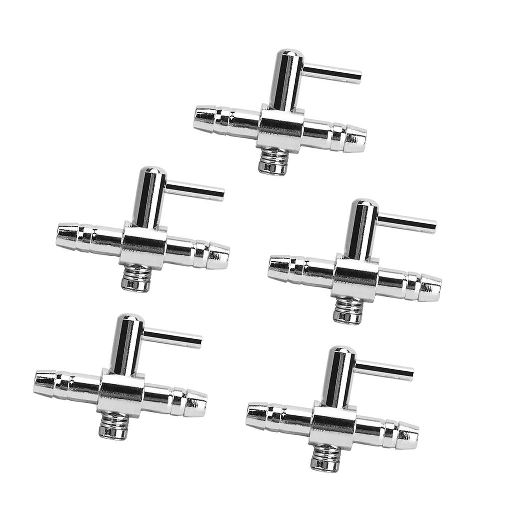 5Pcs Stainless Steel Air Tube Distributor Oxygen Pump Control Single Head Valve for Fish Tank Aquarium