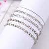 Women's Simple A Gift Square Artificial Crystal Bracelet Suitable For Daily Wear 5pcs/set Classic Chain Design Stackable For Holidays  Unique