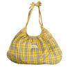Korean Style Ruched Tote Bag, Plaid Large Capacity Shopping Handbag, Chic Versatile Single Shoulder Commuter Purse KTB
