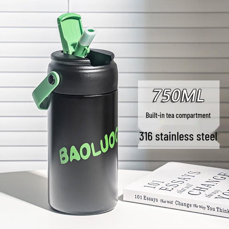 Qiwei Insulated Tea Infuser Bottle with Straw