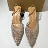 Sandali Estivi Donna Tacco Alto Soleist Punta Aperta Trasparente Sandalo Slingback Elegante Moda Donna Decorazione Perle