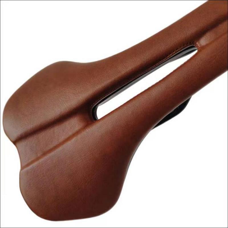 Comfortable PU Leather Bike Saddle Mountain Road Bicycles Unisex Cycling Seat With Steel Rail