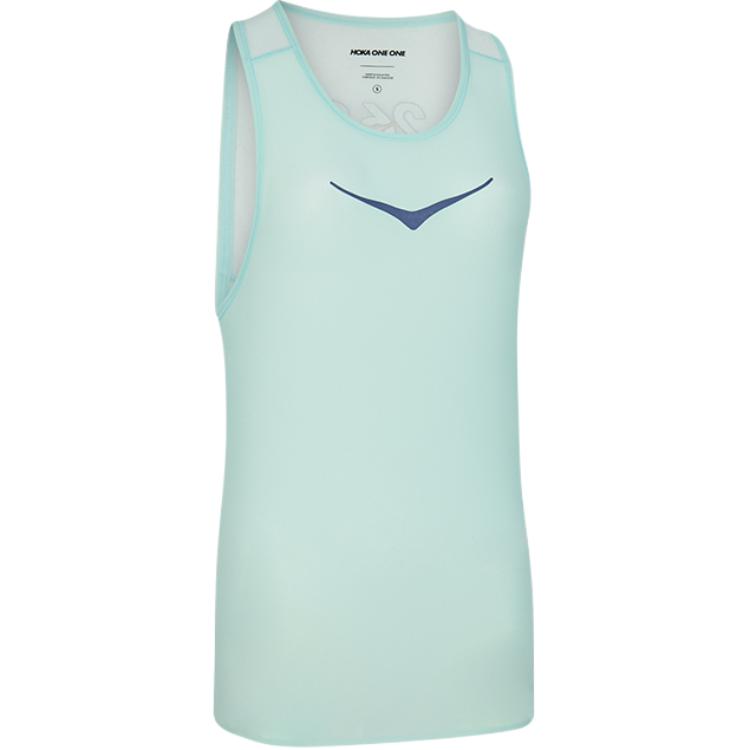 

Hoka One One Comfortable Breathable Lightweight Fitted Dry Tank Top Women Tops Sky-Blue 1151082 M