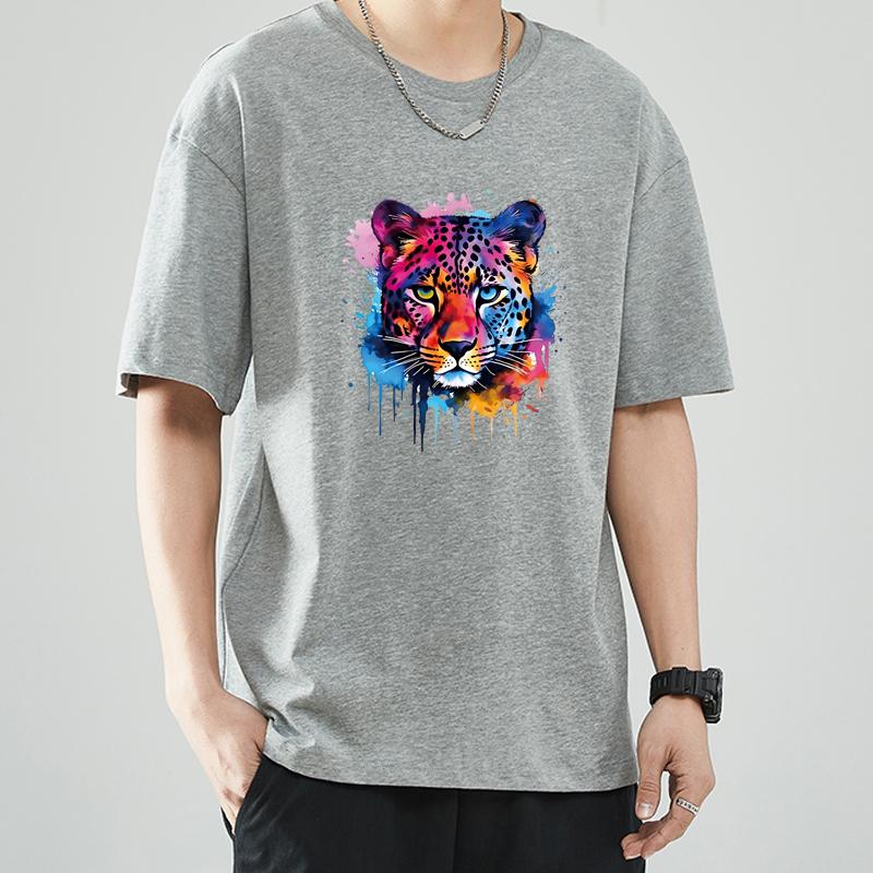 Fierce Leopard Looking At You Heat Transfer Sticker, DIY Iron-On Decals For Clothes, T-Shirt Making, Pillow Decorating