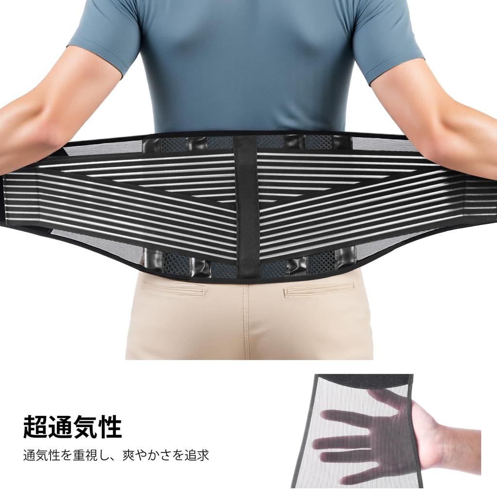 Von Physiotherapeuten empfohlener Lendenwirbelstützgürtel Stärkere Unterstützung Hohes Lendenwirbelkorsett mit doppelten Stäben Bequem Stark Einfach An- und Ausziehen