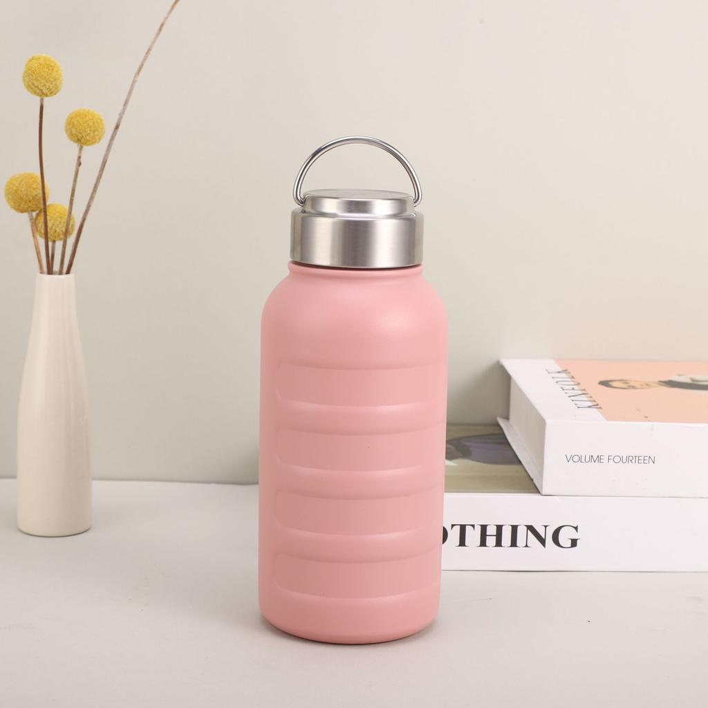 Creative Stainless Steel Mug Girl Handle Portable High-value Water Cup 1000ml Large-capacity Ins Wind Cup