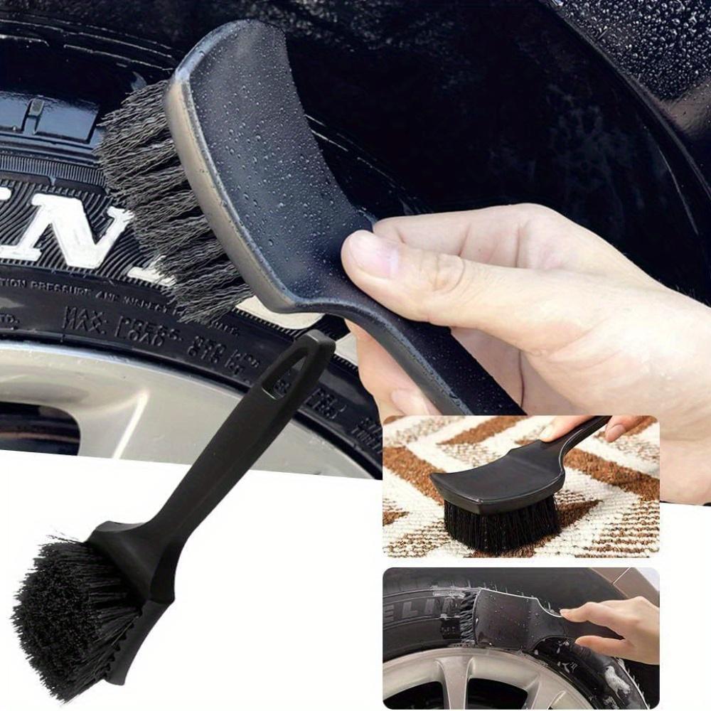 Car Tire Brush - Soft Bristles Long Handle Wheel Hub Cleaner for Auto Cleaning