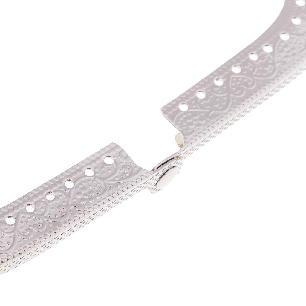 18cm Vintage Flower Embossing Purse Metal Clasp Handle DIY Handbag