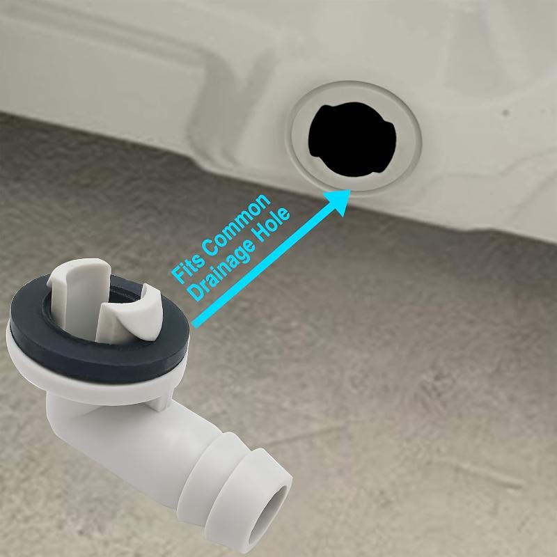 2Pcs Air Conditioner Drain Connector,AC Plastic Drain Hose Elbow Fitting,Anti-defomed Leak-Proof with Seals Fits for 15mm Hoses