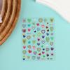 1/3Sheets Colorful Dopamine Jelly Scrapbook Stickers 3D Decal Cute Heart Pattern For Diy Journal Kawaii Nail Decals For Girls