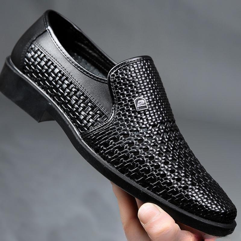 Summer Men's Loafers Breathable Mens Leather Shoes Soft Soles Male Casual Shoes Slip-on Oxford Shoes Business