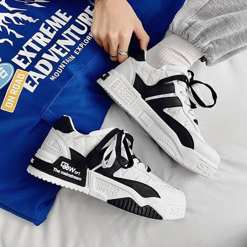 Quality Men Casual Shoes Student Casual Sneakers Male Two-tone Lace Up Trainers Fashion Mens Sneakers Vulcanized Tenis Masculino