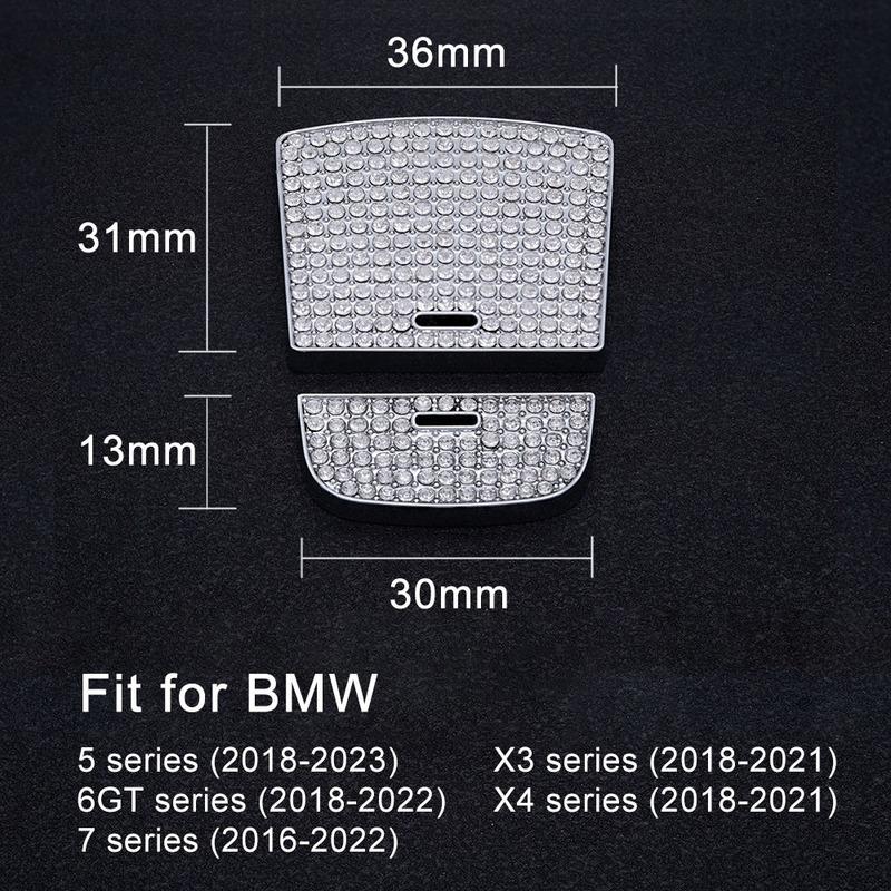 Diamond Steering Wheel Start Button Media iDrive AC Volume Knob Metal Crystal Sticker Accessories for BMW 5 X3 X4 Series