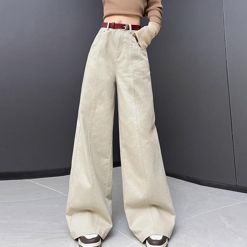 

Доступный: Женские высокие джинсы из хлопка с широкими штанинами и высокой посадкой, больших размеров, на флисе - Идеально для осени и зимы S