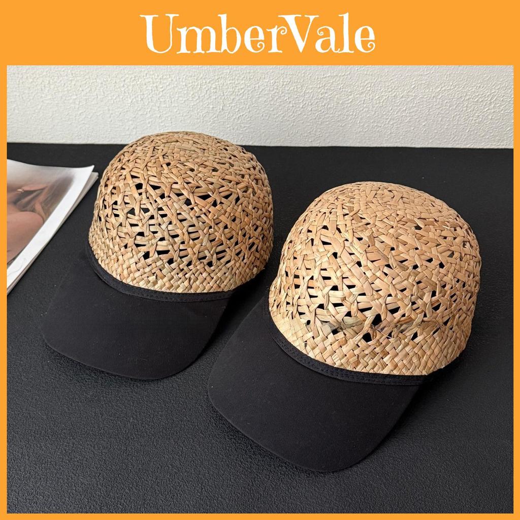 Natural Grass Baseball Cap With Breathable Mesh Sun Protection For Men And Women
