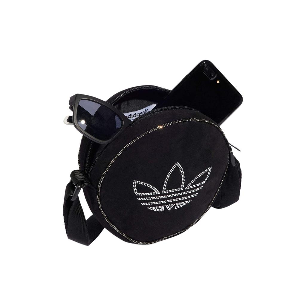 Adidas Originals Trefoil Letter Logo Eco-Friendly Polyester Small Round Shoulder Crossbody Bag Women bags Black IT7387