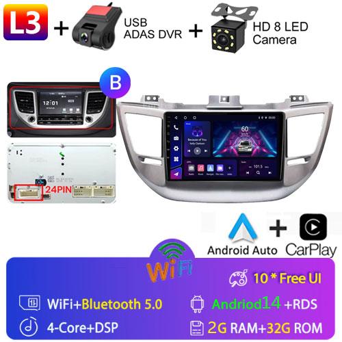 Fortress Voice Wireless CarPlay Android Auto Radio for Hyundai IX35 Tucson 3 2015 - 2018 4G Car Multimedia GPS 2din