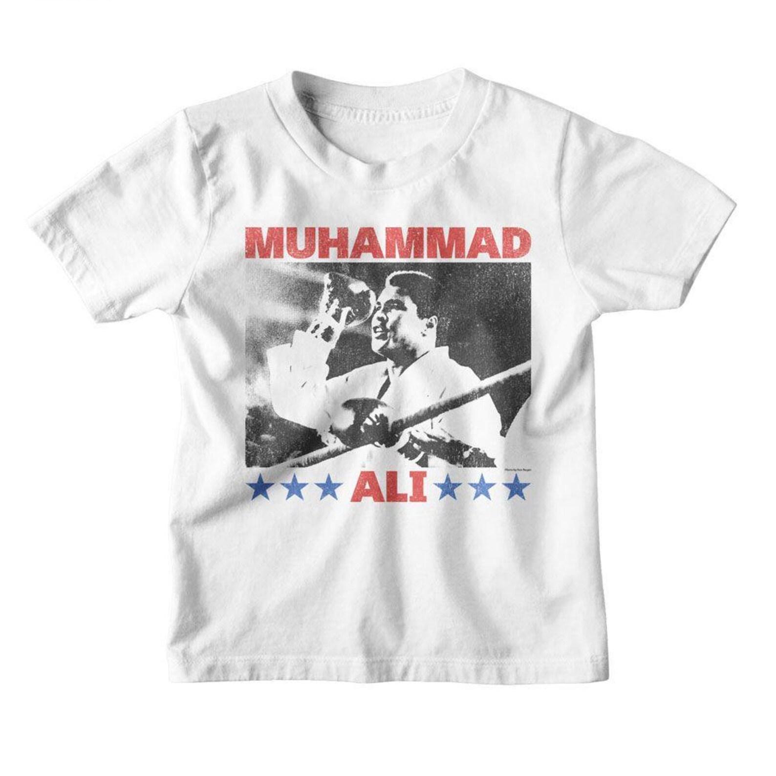 Muhammad Ali Raising Fist White Unisex T-Shirt 130