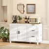 Sideboard soft-close doors, 3 drawers 120 x 38 x 76 cm White