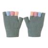 Strikkede barnehansker Vinter Halvfingerhansker Myke Fargeblokk Varm Håndleddsvarmere for Gutter Jenter Innendørs Utendørs Bruk