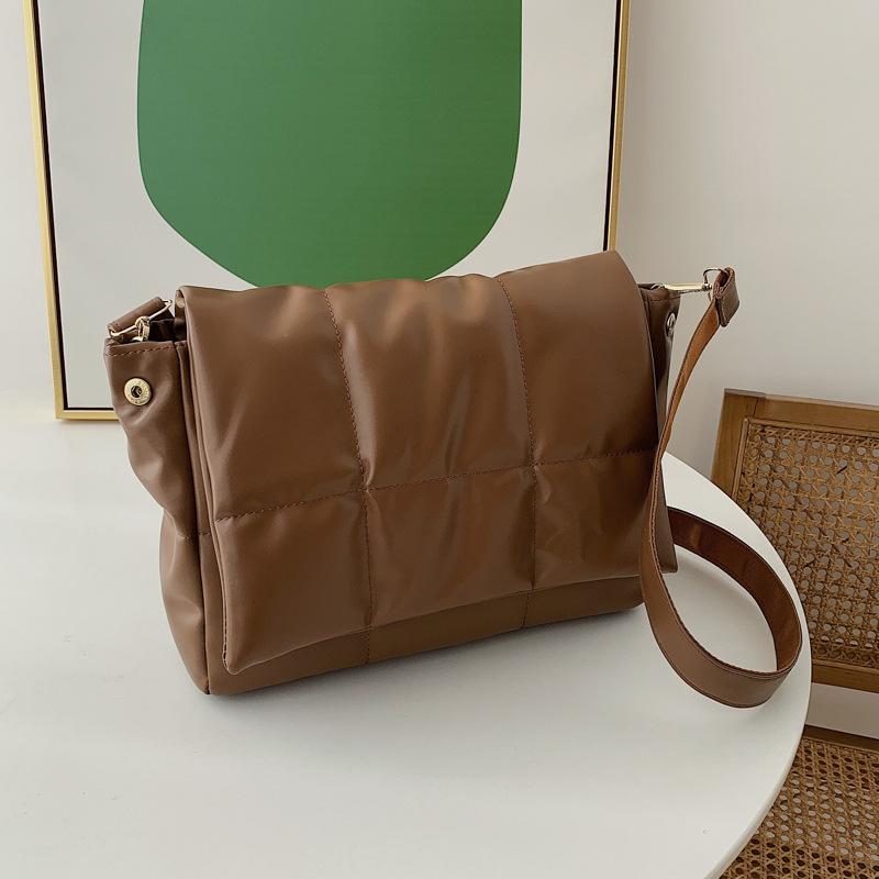 Luxury Embroidered Plaid Shoulder Bag Women Flap Messenger Bag Solid Color Crossbody Bag Retro Lady Armpit Handbag Shoppig Bags