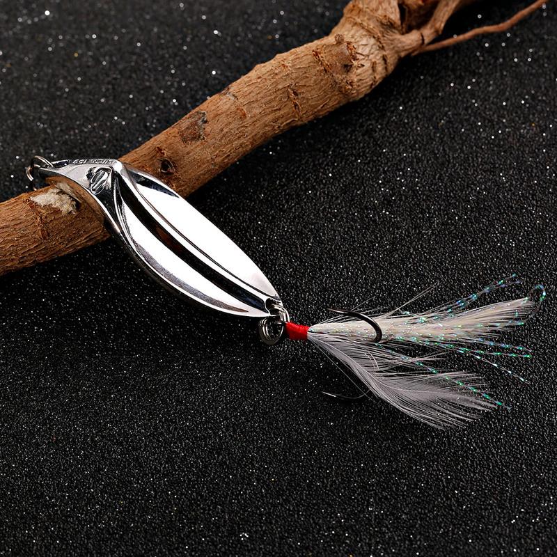 4pcs Mental Fishing Lures Bait Fishing Spoon Ideal Bass Trout Perch Rotation Composite Sequins