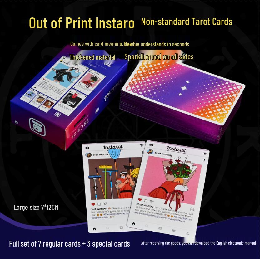 Waterproof Black PVC Tarot Cards - Colorful 78 Card Deck for Board Games